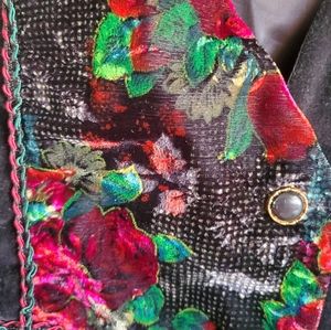 Vintage Velvet Floral Vest